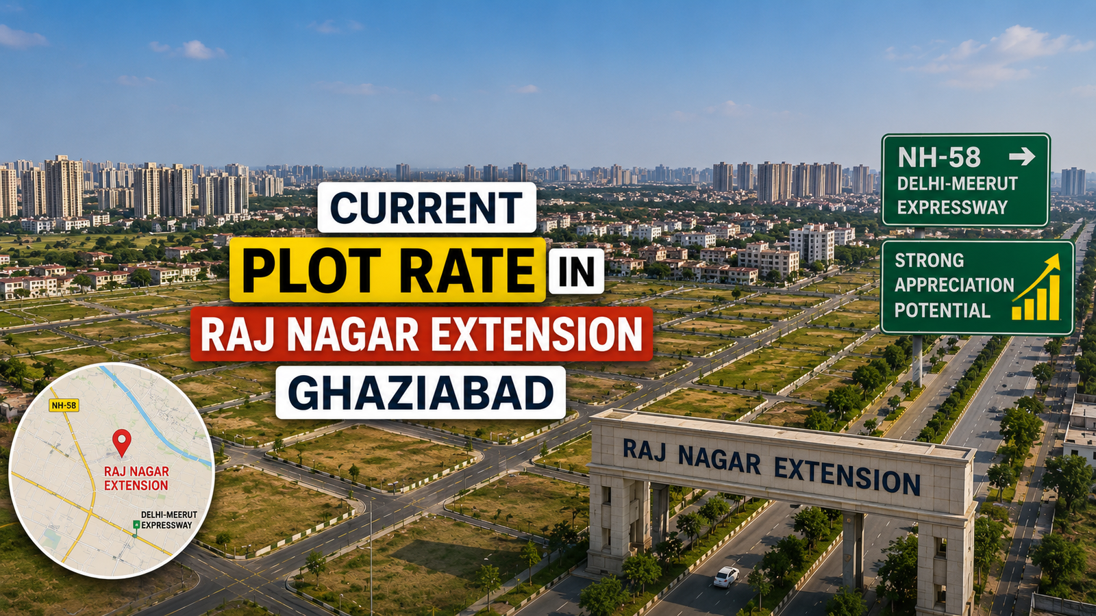 Current Plot Rate in Raj Nagar Extension Ghaziabad